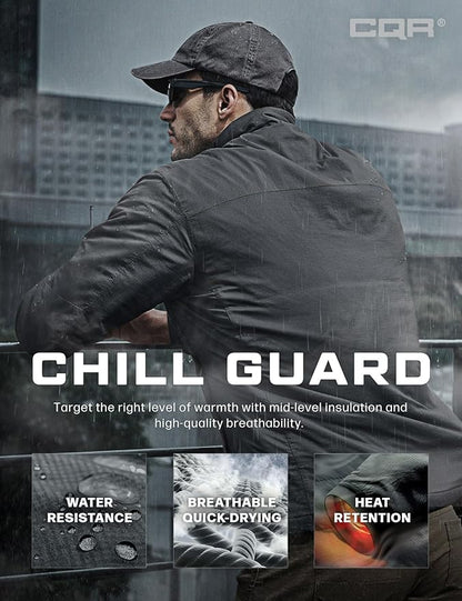 CQR Men's Lightweight Insulated Jacket, Windproof Packable Water Resistant Warm Active Coat for Hiking Work Outdoor Tactical