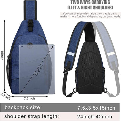 Crossbody Bags for Women Men Trendy Sling Bag Bakpack Casual Chest Bag with Convertible Shoulder Strap