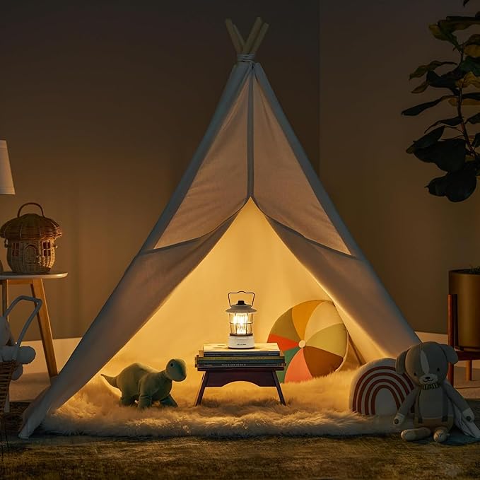 LUXPRO Retro LED Lantern - Battery-Powered Emergency Lantern - Water Resistant - Bright LED Lamp for Indoor & Outdoor Use - Use for Tents, Hiking or Hurricane Prep (Blu, Pack of 1)