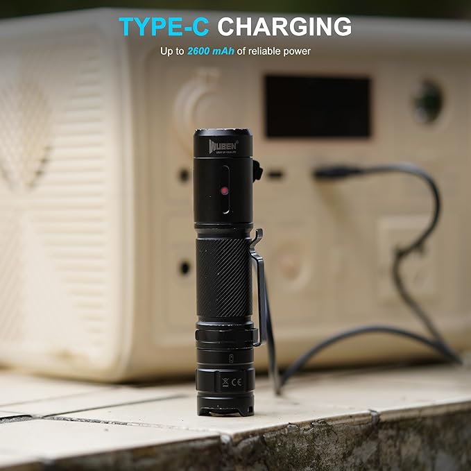 WUBEN C3 Flashlight 1200 High Lumens Rechargeable Flashlights 6 Modes Super Bright IP68 LED Tactical Flashlight for Camping, Home, Emergency, Rescue, Hunting, Inspection, Repair, Tool Gifts for Men