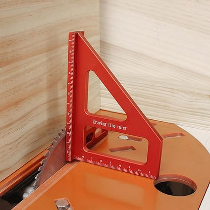6" Imperial 3D Multi-Angle Measuring Ruler,45/90 Degree Aluminum Alloy Woodworking Square Protractor,Drawing Line,Miter Triangle Ruler High Precision Layout Measuring Tool for Woodworking