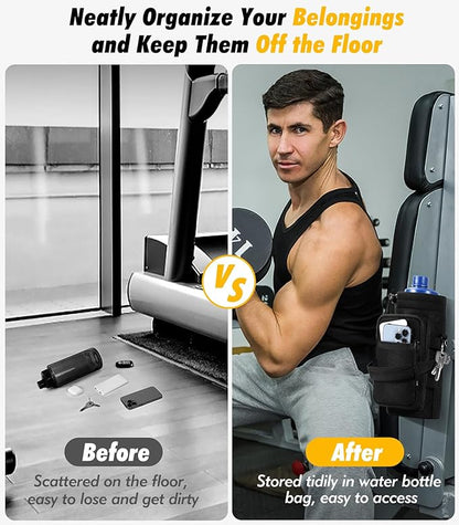 Nuovoware Water Bottle Carrier Bag,25oz/40oz/64oz Bottle Pouch Holder,Adjustable Shoulder Hand Strap 2 Pocket Sling Neoprene Sleeve Sports Accessories for Hiking Travelling Camping