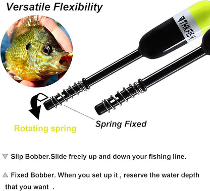 THKFISH Fishing Bobbers Fishing Floats and Bobbers Slip Bobbers for Fishing Balsa Floats Crappie Fishing Bobbers Fixed Bobber (1.5"X0.59"X5.4") (2.5"X0.59"X5.4")