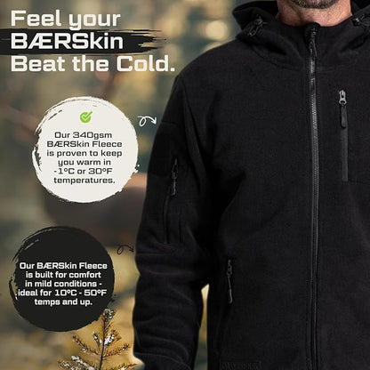 Baerskin Tactical Hoodie Jacket for Men 4.0 - Military Style Fleece Sweater for Cold, Rain, Wind or Snow