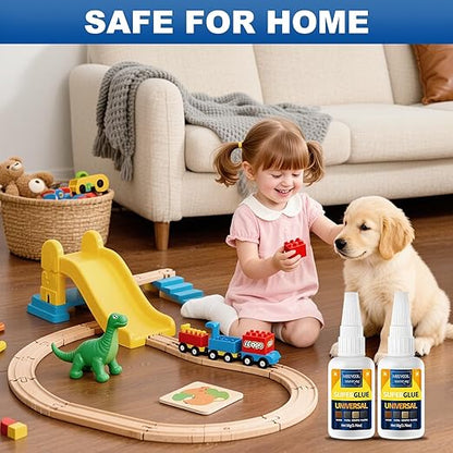 Super Glue All Purpose 100g - Instant & Waterproof Superglue for Plastic, Ceramic, Wood, Shoe, Glass, Leather, Rubber, Shoe Ca Glue - Strong & Clear Liquid Cyanoacrylate Adhesive, 6 Nozzles