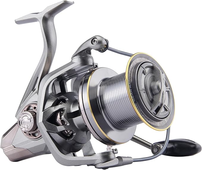 HAUT TON Spinning Reel 8000/9000/10000/12000/14000,6+1BB Metal Surf Fishing Reels,4.8:1 Gear Ratio 55lbs Drag Heavy Long Casting Inshore Saltwater Monster Fish