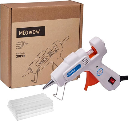 20W Mini Hot Glue Gun with 30 Glue Sticks Set, Fast Preheating Hot Melt, High Temp for Crafts, DIY, and Quick Home Repairs