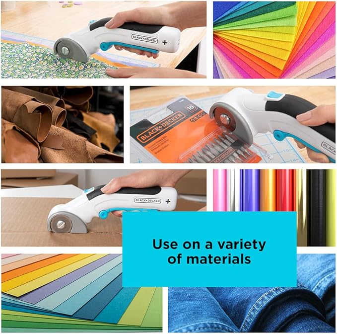 BLACK+DECKER 4V MAX Cordless Fabric & Craft Cutter Rotary Tool, USB Rechargeable (BCRC115FF)