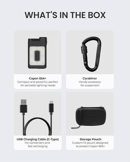 Claymore Capon 65A+ Black Ultra-Light Clip-On Cap Light – USB-C Rechargeable 230LM LED Compact Headlamp | 3 Modes IP54 Water-Resistant Up to 19 Hrs Runtime for Camping, Running, Outdoor