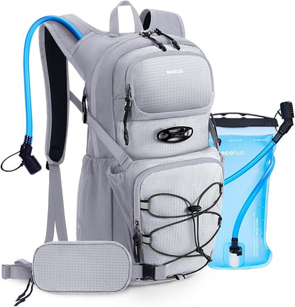 ECOHUB Hydration Backpack for Men Women, 20L Lightweight Hiking Daypack Cycling Backpack with 2L Water Bladder, Insulated Hydration Pack with Waist Pack