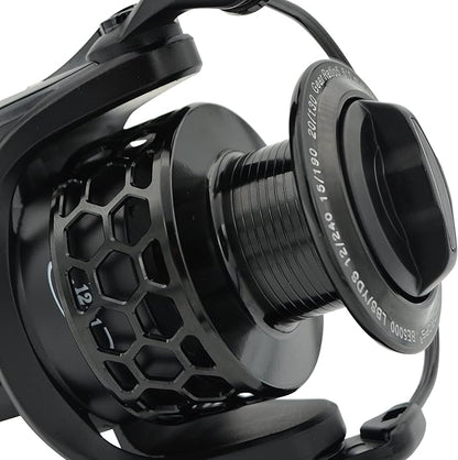 Spinning Fishing Reels 12+1BB Ultra Lightweight Carved Aluminum Spool Reels Affordable Smooth Spinning Reels