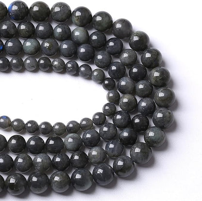 8MM 46PCS Natural Stone Black Labradorite Beads Crystal Loose Beads for Jewelry Making DIY Bracelet
