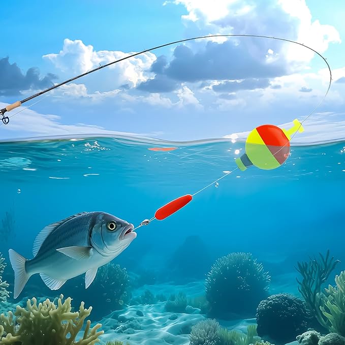 12 Pcs Fishing Bobbers, Weighted Fishing Bobbers for Fishing, Foam snap-on Fishing Bobbers Floats for Fishing Panfish Bass Bluegill