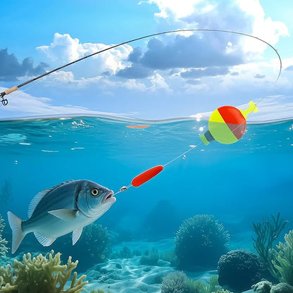 12 Pcs Fishing Bobbers, Weighted Fishing Bobbers for Fishing, Foam snap-on Fishing Bobbers Floats for Fishing Panfish Bass Bluegill