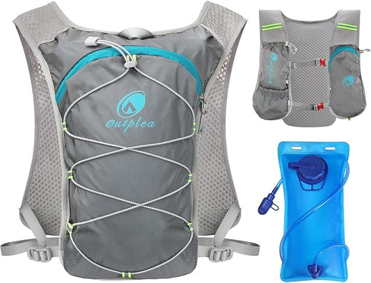Small Lightweight Hydration Backpack with 2L Water Bladder for Race, Lightweight Running Water Vest for Hiking