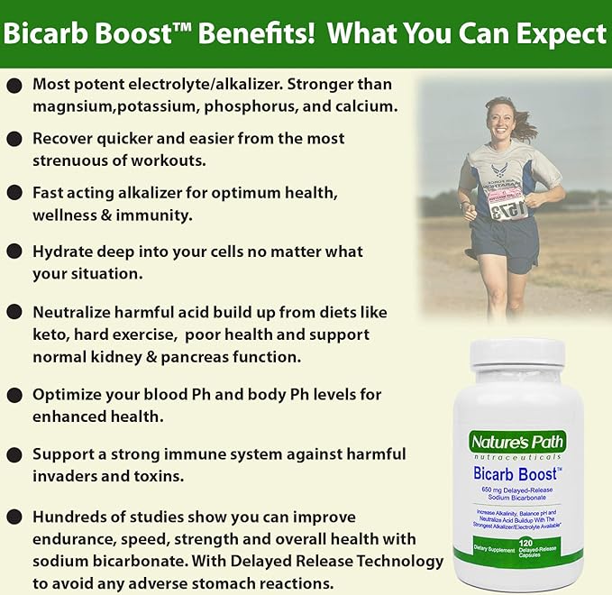 Sodium Bicarbonate 650 mg Tablets - Strongest Alkaline Tablets - Electrolyte Supplement & Keto Electrolyte Pills, Salt Tablets Hydration & Rehydration, Endurance, Stamina: 120 Capsules
