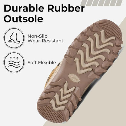 Mishansha Men's Waterproof Snow Boots, Insulated Warm Lined Winter Boot for Cold Weather, Non-Slip Outdoor Trekking Hiking Shoes Size 4-13.5