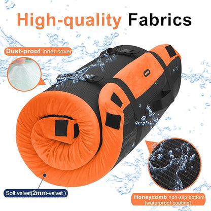 Memory Foam Camping Mattress pad, Comfortable Thick Floor Sleeping Mat for Adults with Waterproof and Non-Slip Bottom, Portable Roll Up Mattress for Sleepover Guest,Cot Mad for Car Camping