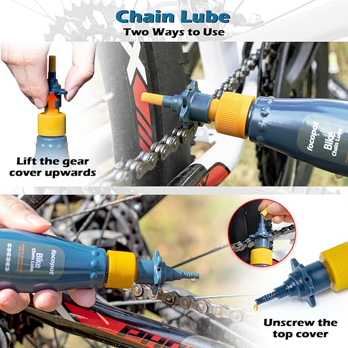 Bike Cleaning Kit with Bicycle Cleaner(25 oz),Degreaser(10 oz),Oil Lubricant(2 oz),Cleaning Brush Tools,Bike Chain Cleaner Kit to Clean and Lube Mountain/Road/MT/EBike