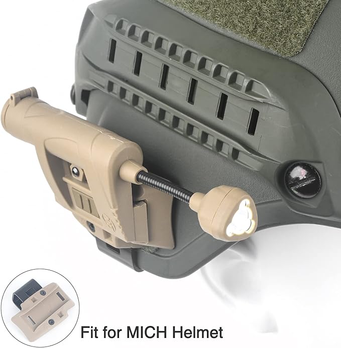 Tactical Helmet Light, IR Red Green White 4 in 1 LED Outdoor Survival Signal Lamp, with 2 Replaceable Helmets Accessories for Hunting Training