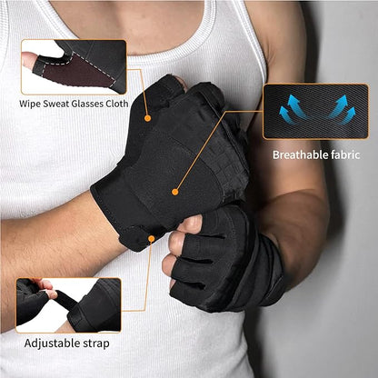 VWX Anti-Slip Gel Palm Workout Gloves for Men and Women - with Sweat-Wicking Fabric for Gym,Weight Lifting, Cycling, Weightlifting, Exercise, Climbing