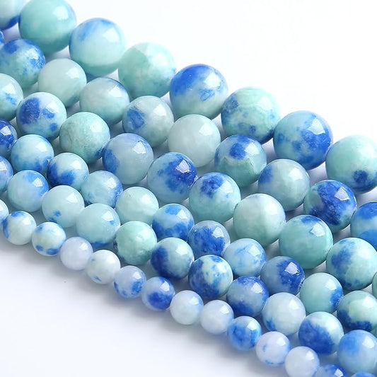 4MM 86PCS Peacock Blue Persian Jade Spacer Loose Beads for Jewelry Making DIY Bracelet Necklace