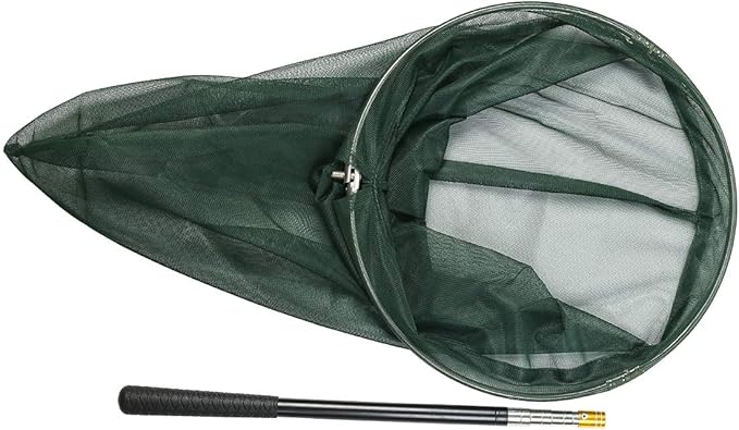RESTCLOUD Professional Insect and Butterfly Net with 14" Ring, 26" Net Depth, 59" Telescopic Handle Full Extends to 73" Stainless Lockable