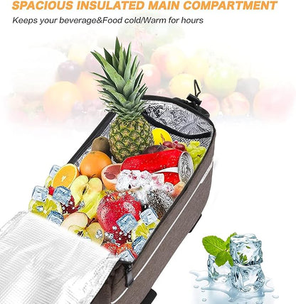 MOSISO Bike Rack Bag, Waterproof Bike Trunk Cooler Pouch Insulated Bicycle Rear Seat Pouch Cycling Backseat Storage Cargo Luggage Saddle Shoulder Bag