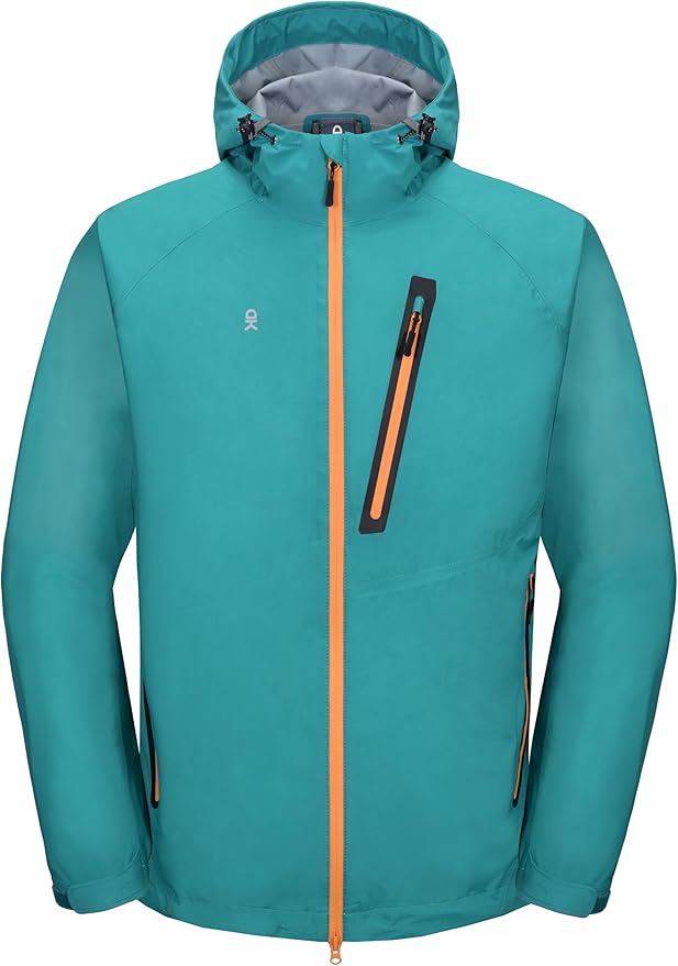 Little Donkey Andy Men's Waterproof Rain Jacket Outdoor Lightweight Rain Shell Coat for Hiking,Golf,Travel