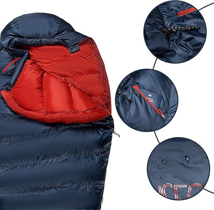 Ultralight Mummy Down Sleeping Bag 650 Fill Power Duck Down Suits for 32 Degree F for Camping Hiking Backpacking