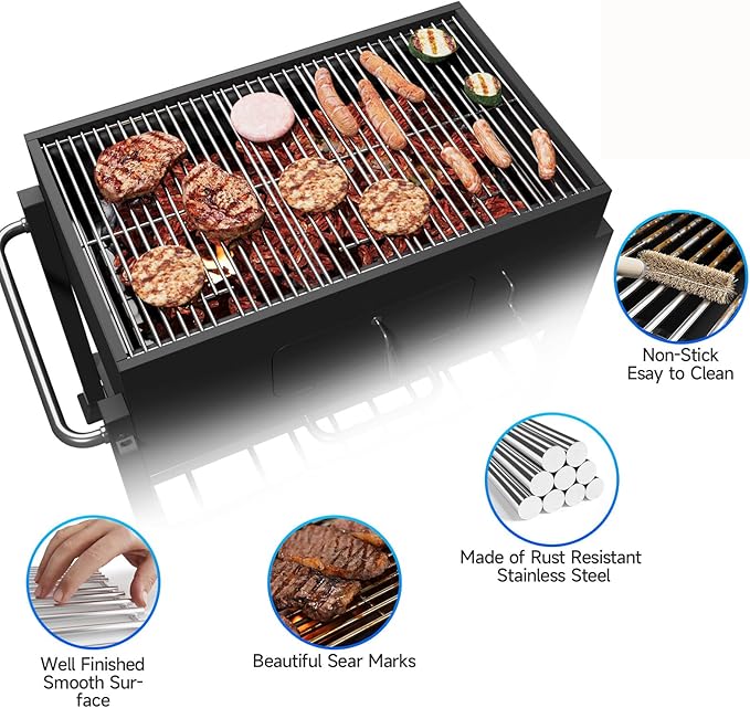 3Pack Stainless Steel Cooking Grates for Nexgrill Replacement Parts 720-0882A Evolution Infrared Plus 5-Burner, Stainless Steel Gas Grills Grates Replacement Parts, Solid Rod Grill Cooking Grids