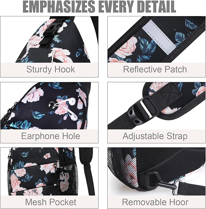 Crossbody Bags for Women Men Trendy Sling Bag Bakpack Casual Chest Bag with Convertible Shoulder Strap