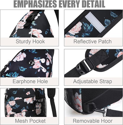 Crossbody Bags for Women Men Trendy Sling Bag Bakpack Casual Chest Bag with Convertible Shoulder Strap