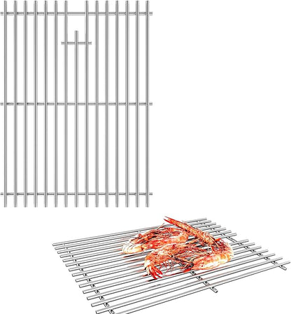 15''D x 22.5''W Grill Grates Replacement for Weber Spirit 200 Series,Silver Stainless Steel Grill Grate for Weber Part Numbers 7521，2Pack Grill Grates for Kenmore Models: 141.15221