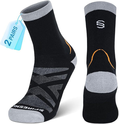 2-Pack Moisture-Wicking Hiking Socks for Men & Women - Quick-Dry, Anti-Blister & Odor Control for Running, Trekking