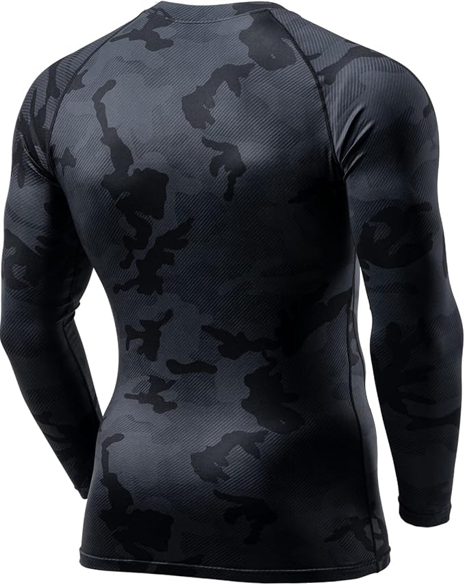 TSLA Men's Thermal Long Sleeve Compression Shirts, Athletic Base Layer Top, Winter Gear Running T-Shirt