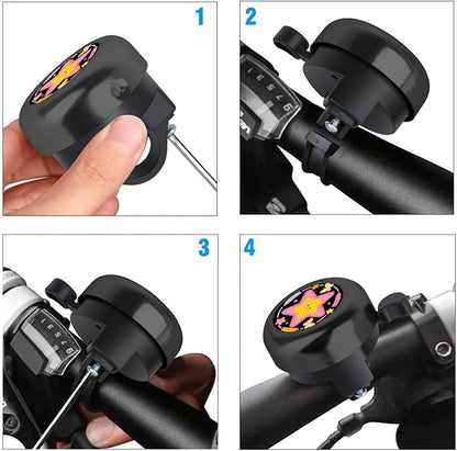 MZELQ Bicycle Bell Cute Clear Sound Adjustable Size Aluminum Bike Accessories Bell Ring for Girls Women Kids Adults