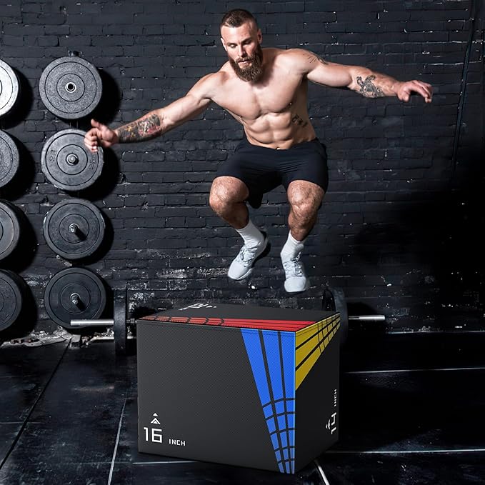 XDDIAS 65/35/22LB Heavier Foam Plyometric Box Jumps for Home Gym,Firm Soft Plyo Box,30”x24”x20”-24”x20”x16”-20"x16"x14" Foam Plyometric Box,440lb Weight Capacity Jump Box Gym for Workout Training