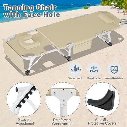 Slsy Folding Camping Cot for Adults with Pad, Padded Portable Sleeping Cots, Camp Bed with Carry Bag for Outdoor Travel, Beach, Hiking