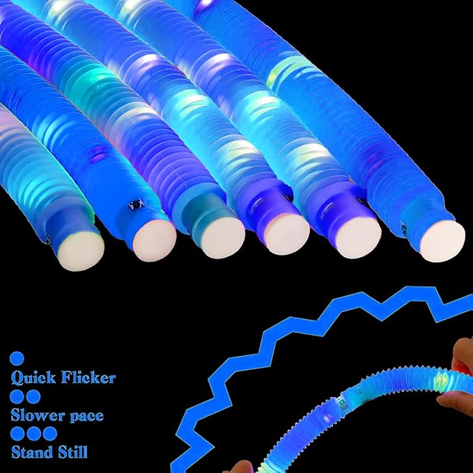 Blue 12 Pack Light Up Party Favors Supplies,Bulk Glow Sticks Bracelet,Necklace Accessories for Kids,Birthday Return Gifts Treats,Easter Basket Goodie Bag Stuffer Fillers for Boys Girls
