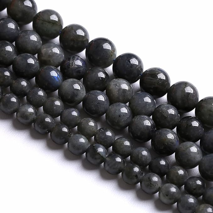 6MM 60PCS Natural Stone Black Labradorite Beads Crystal Loose Beads for Jewelry Making DIY Bracelet