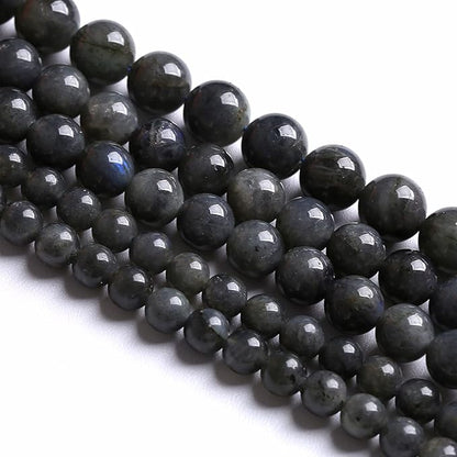 6MM 60PCS Natural Stone Black Labradorite Beads Crystal Loose Beads for Jewelry Making DIY Bracelet