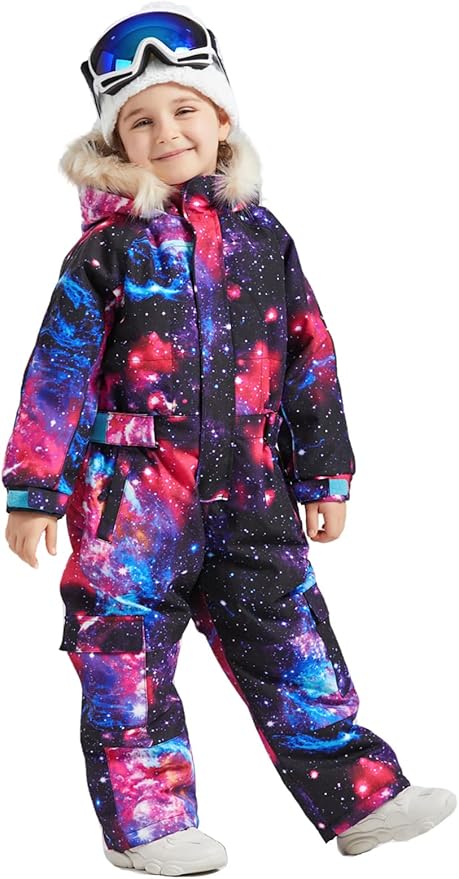 Kids Girls Boys Waterproof Colorful One Piece Snowsuits Coveralls Ski Suits Jackets Winter Jumpsuits