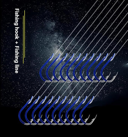 AMHDV Tiny Fishing Hooks with Line, Small Fishing Hook and Leader (Pack of 20)