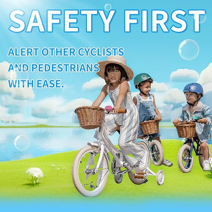 TCBIERO 95dB Bike Bell for Cruisers | 4 Colors (Black/White/Water Green/Pink) | Rust-Proof All-Ages Design | Loud Ring Ring Sound Alarm