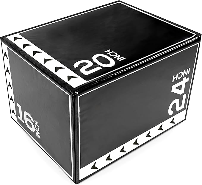 BalanceFrom 3-in-1 Foam Plyometric Jump Box for Home Gym with Multiple Height Options – Versatile Plyo with Non-Slip Surface for Strength, HIIT, Step-Ups, and Agility Training