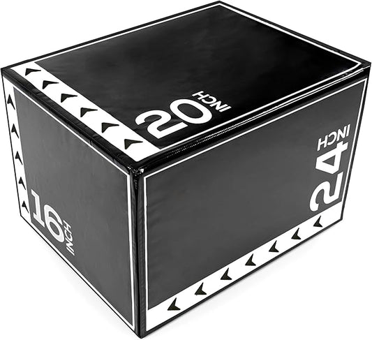 BalanceFrom 3-in-1 Foam Plyometric Jump Box for Home Gym with Multiple Height Options – Versatile Plyo with Non-Slip Surface for Strength, HIIT, Step-Ups, and Agility Training