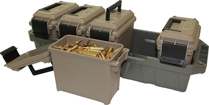 MTM AC5C 5-Can Ammo Crate Mini, Convenient size, Store 650 rounds of 9mm bulk ammo, Stackable, easy carry and transport of multi-caliber ammo, Rugged tactical carrying crate