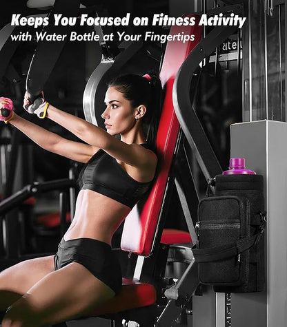 Nuovoware Water Bottle Carrier Bag,25oz/40oz/64oz Bottle Pouch Holder,Adjustable Shoulder Hand Strap 2 Pocket Sling Neoprene Sleeve Sports Accessories for Hiking Travelling Camping