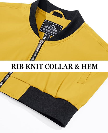 MAGCOMSEN Men's Bomber Jacket Lightweight Casual Zip Up Windbreaker Spring Fall Golf Coat with Pockets